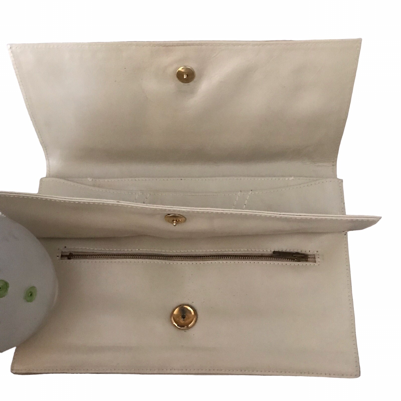 Barbara Bolan Vintage Cream Leather Clutch Bag Purse Rare 80’s Italy Handbags image 7