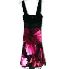 Jodi Kristopher Party Floral Cocktail Dress Size S Midi Formal Gown