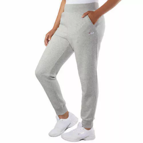 FILA Women's Hthr Gray Sweatpants Size Small S Lounge Joggers Pockets Cuffed