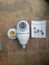 Wifi Panorama Camera *Light Bulb Mount Wireless Security Real Time Viewing 