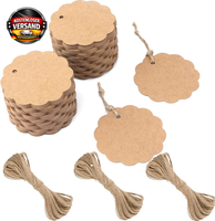GeschenkanhäNger Aus Kraftpapier 6Cm Set Mit Juteschnur FüR Diy Verpackungen