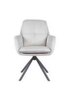 Sessel Parma S, 2Er Set, Mit Samtvelour-Bezug, Drehbar, Farbe Hellgrau