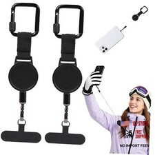 Anti-Theft Phone Lanyard, Retractable Phone Tether with Steel Cable, 27.5  