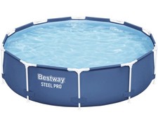 Bestway Aufstellpool Frame-Pool Steel Pro Family rund blau Ø305x76cm …