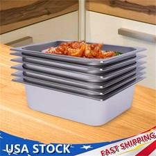 6 Pack 4" Deep 1/2 Size Stainless Steel Steam Table Pans Hotel Food Prep Pan NEW