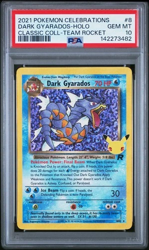 2021 POKEMON CELEBRATIONS CLASSIC COLLECTION #8 DARK GYARADOS-HOLO PSA 10