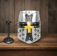 Medieval Collectibles Crusader Helmet  Knight Armour with free wooden stand