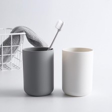 2 x Bathroom Plastic Mouthwash Cup Coffee Mug Travel Toothbrush Holders