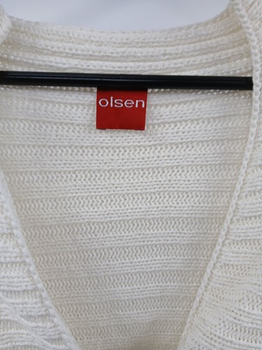 Olsen Women's Ivory Knit Cardigan Size 12 Button Front - Picture 3 of 5