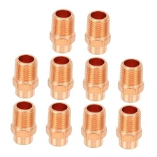  1/4" Male Adapter Fitting with C x M Connections Pcs Copper Pipe 0.25 Inch 10