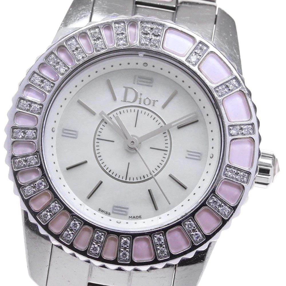 Montre femme Christian Dior quartz 12 mm cristal lunette diamant occasion