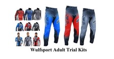 Wulfsport kit prova adulti/adolescenti comp top e pantaloni 28-36 in prova motocross