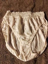 Vintage Bestform Hicut "Bright Stripes" Panties Wide Lace  Silky  Soft  Sz.8
