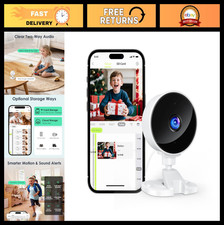 Indoor Security Camera - 2.4GHz Baby Monitor, Pet Dog Cam, Night Vision, 2-Way A