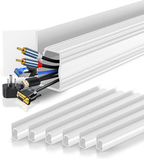 6 Pack Cable Management under Desk, J Channel Raceway with Double-Sided Adhesive