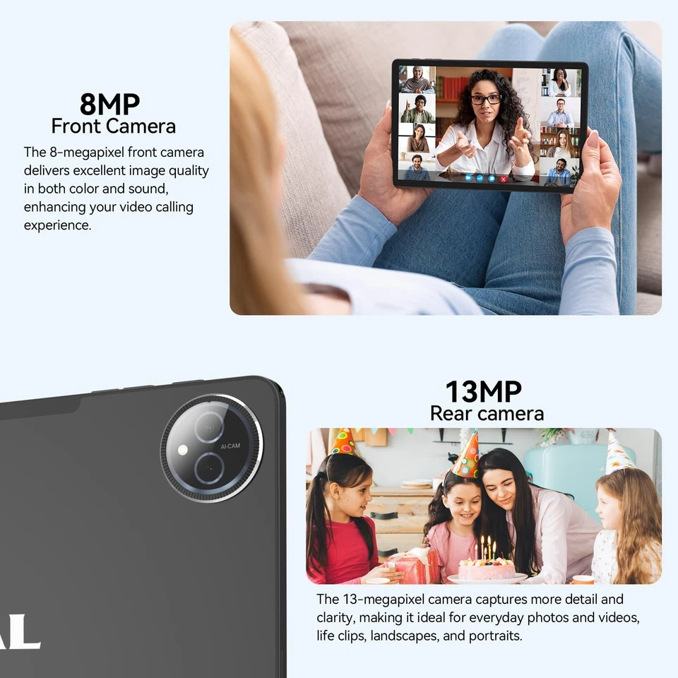 Tablet 11 inch Android 15 Tablet, 2025 Latest Update 128GB ROM 16GB RAM, 4G L... - Image 4 of 4