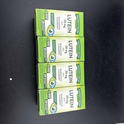 Nature's Truth Lutein 20mg Count 39 w/ Zeaxanthin & Bilberry. Exp 10/26 X 4