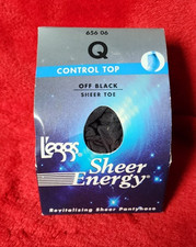 Leggs Sheer Energy Revitalizing Control Top OFFBLACK Sheer Toe Size Q 65606