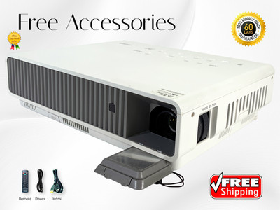 Lamp Free Casio XJ-M245 DLP Projector 4K for Films or Gaming 2500 Lumens w/Kit 