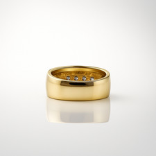 Herrenring 750 Gelbgold 18K Brillant Ring 1,00ct Diamant Bandring Gr 65 Massiv