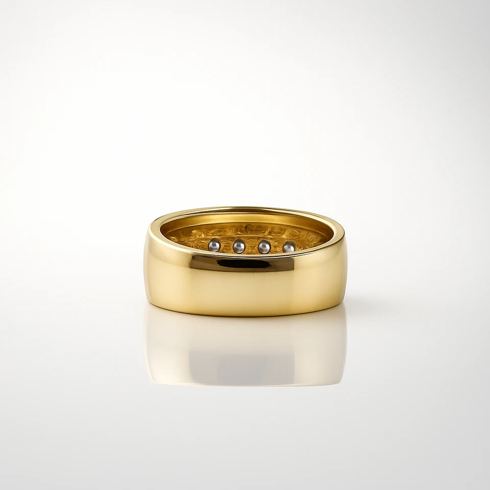 Herrenring 750 Gelbgold 18K Brillant Ring 1,00ct Diamant Bandring Gr 65 Massiv - Bild 3 von 4
