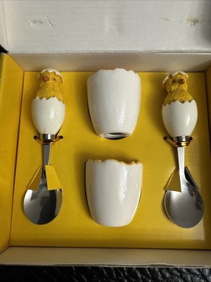 Vintage Sagaform Eggcups And Spoon Set New In Box