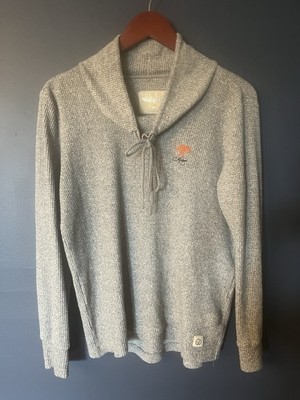 Straight Down Misty Golf Waffle Knit Pullover Cowl Kiawah Island Gray Women Med