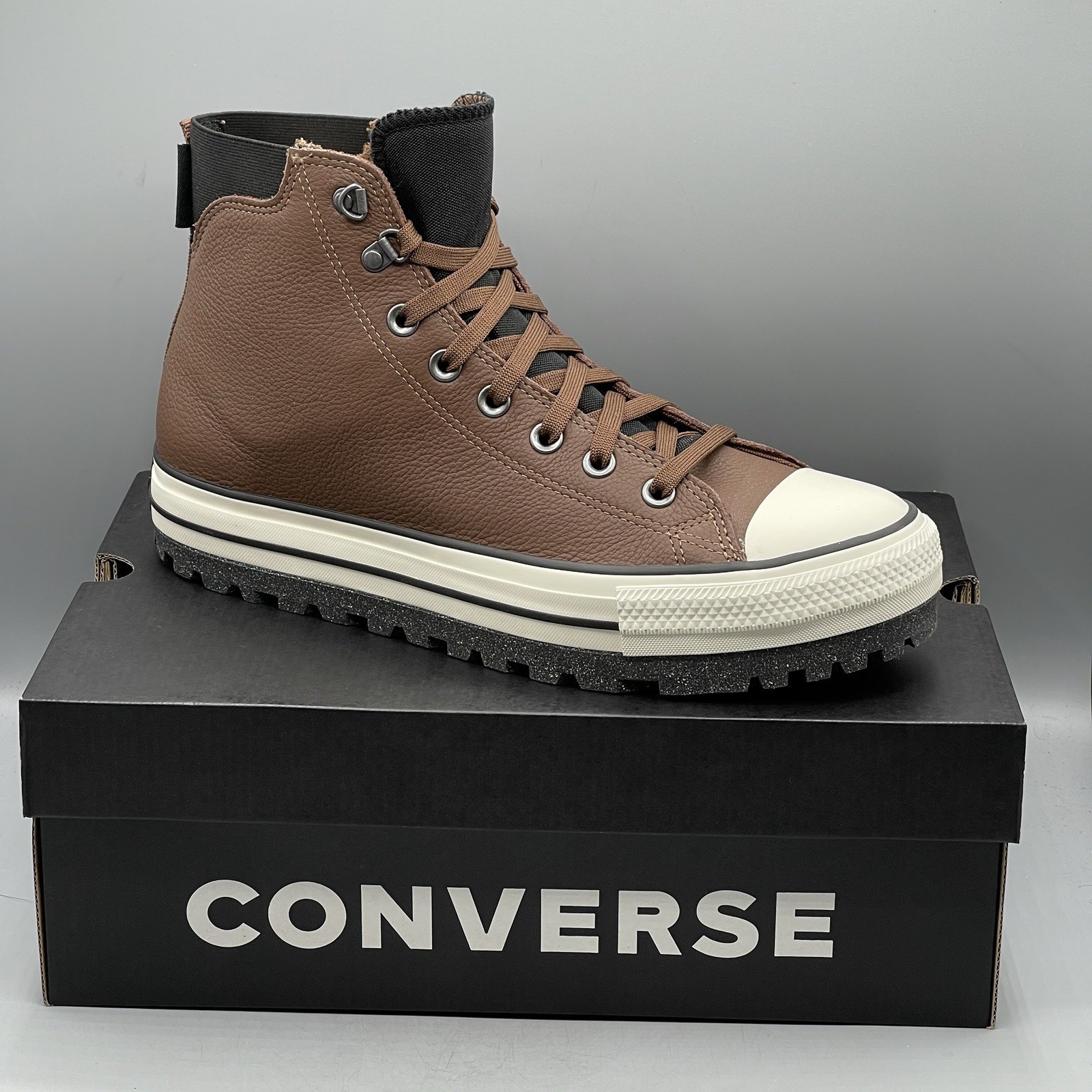 Converse Men's 9.5 Boots Leather Waterproof Sneakers Brown Winter CTAS City Trek thumbnail 2
