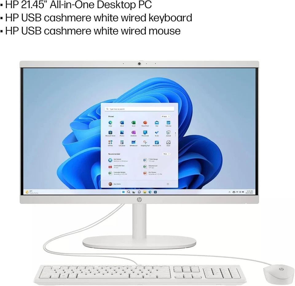 HP 21.5"FHD All-in-One Desktop Win11P Computer Intel Celeron J4025 UPTO 64GB,2TB - Image 2 of 4
