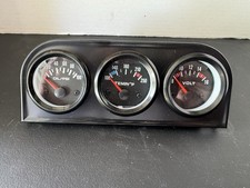 Equus 6200 2 52mm Aw-c3 Triple Gauge Kit Black W White Numbers And Red Needles Equus 6200 2 52mm Aw-c3 Triple Gauge Kit Black W White Numbers And Red Needles
