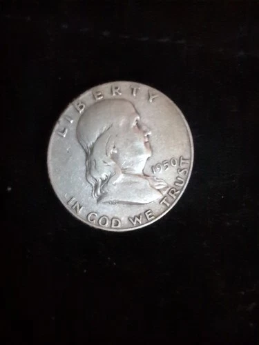 1950 Ben Franklin US Half Dollar, 90% Silver, Circulated
