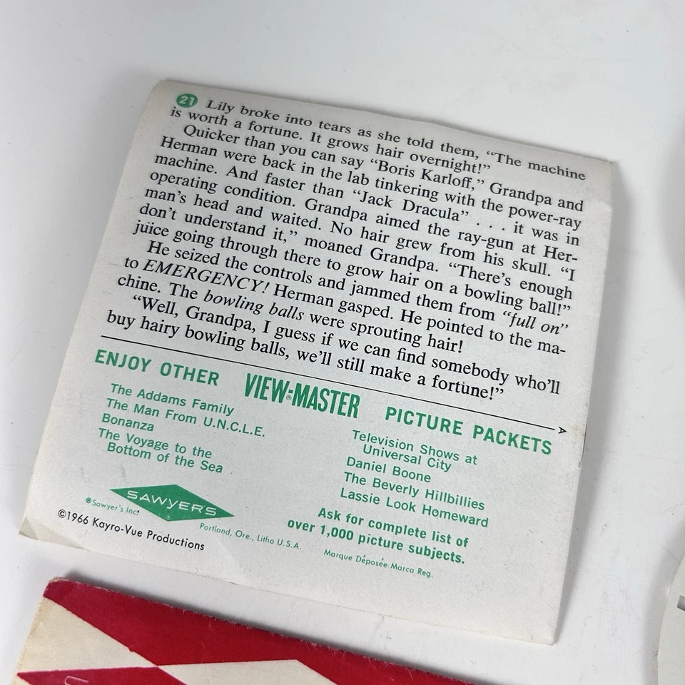 THE MUNSTERS TV Show View-Master 3 Reels Set Vintage 1966 Sawyer's B481 - Image 3 of 4