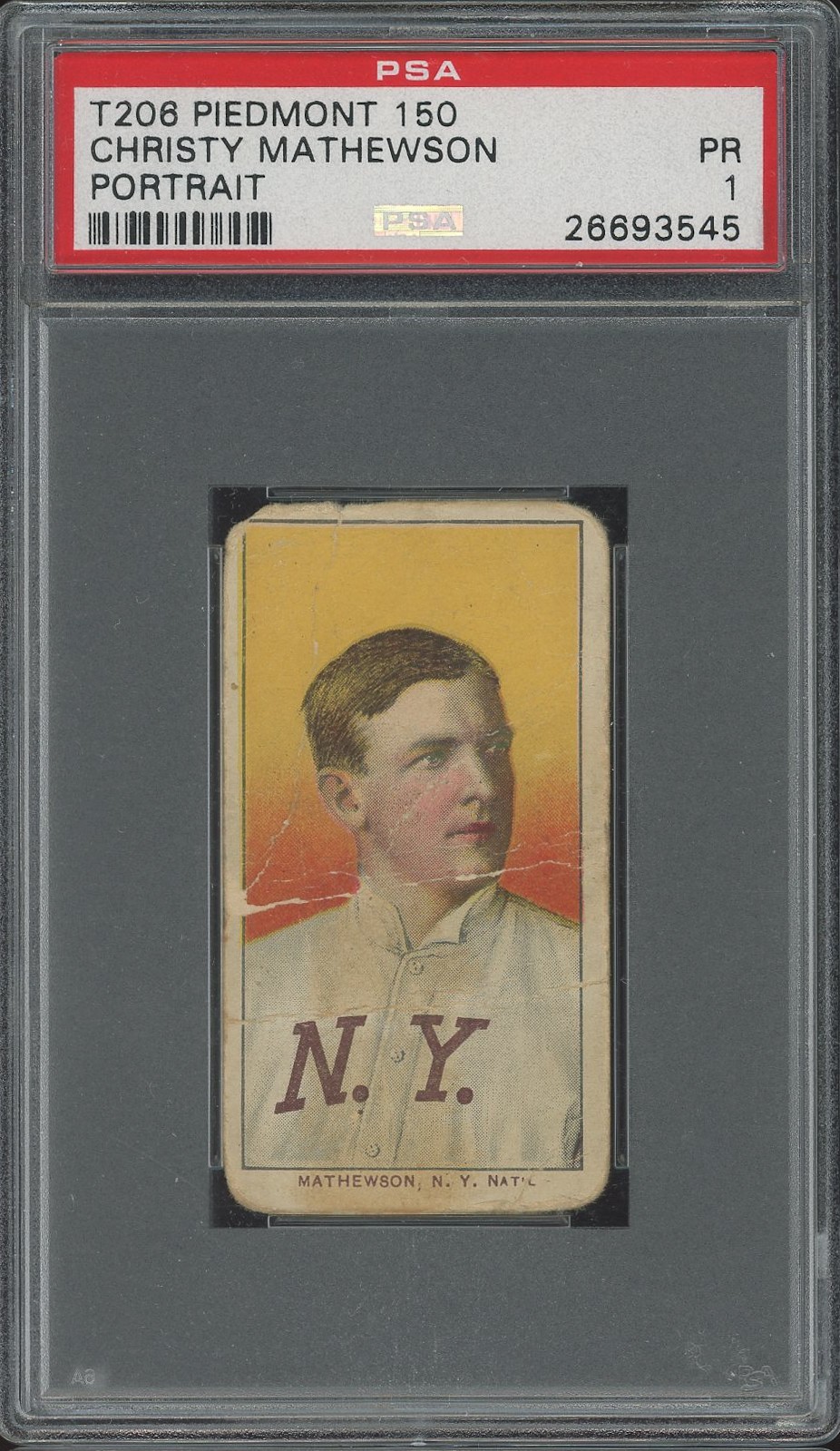 1909-1911 T206 Christy Mathewson Portrait Piedmont PSA 1