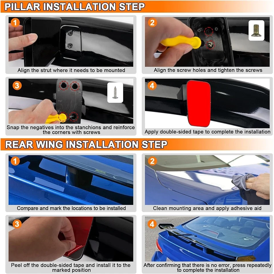 Alerón trasero estilo PRO 54" negro mate para Dodge Grand Caravan Foto 2 de 4