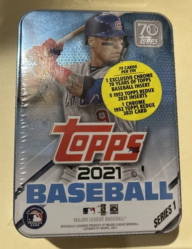 2021 Topps Series 1 Baseball Collectible Tin Factory Sealed - 75 Cards