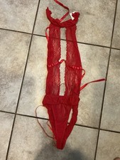 Vintage Nos Deadstock Y2k Fredericks Of Hollywood Teddy Red Lace One Size