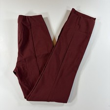 Vince Stitch Front Seam Legging Size XS Ankle Slit Burgandy Minimalist Refined