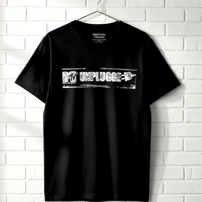 MTV Unplugged Logo Men's T Shirt Acoustic Musical Showcase Rock Album Chart Hit