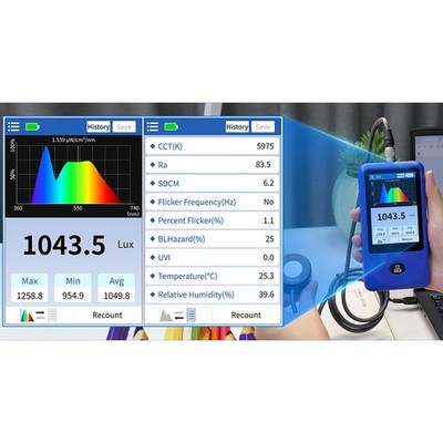 2-Light Spectrum Meter Handheld Spectrometer Illuminance Meter Curve