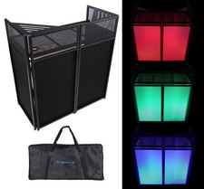 Rockville ROCKBOOTH DJ Event Booth Facade w/Built in Table Travel Bag Scrims