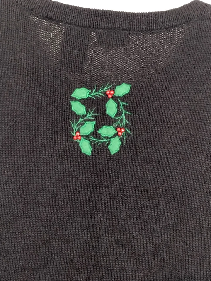 BOBBIE BROOKS Mujer XL Negro Navidad Suéter Cárdigan con Cascanueces Foto 4 de 4