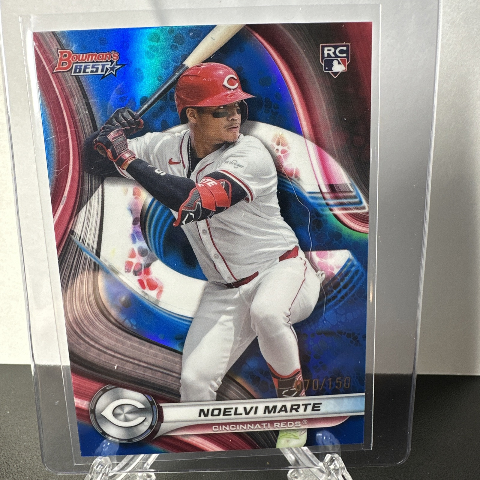 2024 Bowmans Best 19 Noelvi Marte Rookie Blue Refractor SP /150