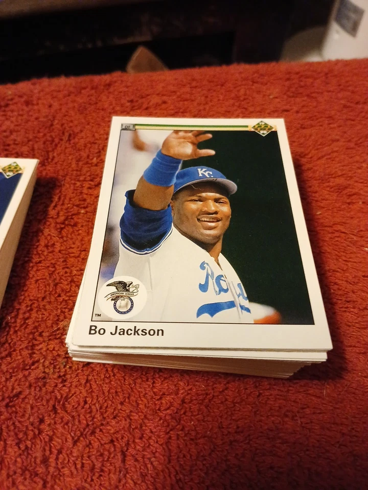 154 cartas 💎1990 Upper Deck Bo Jackson HOF MLB Kansas City Royals (conjunto com 3 cartas) - Imagem 2 de 3