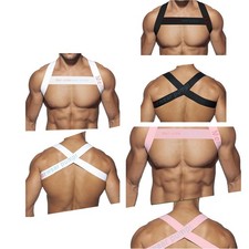 1Pc Men Hot Back-supporting Stretchy Muscle Corset Shoulder Chest Straps Belt