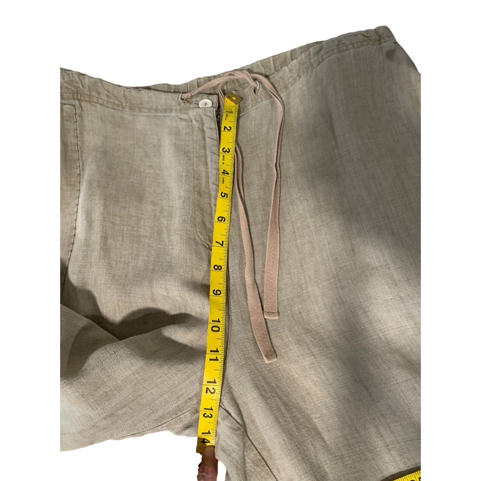 Vintage 1920's Linen Patchwork Drawstring Pants B… - image 10