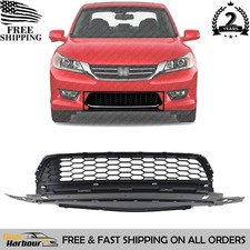 New Front Bumper Grille Textured Gray For 2013-2015 Honda Accord Ho1036114 Capa