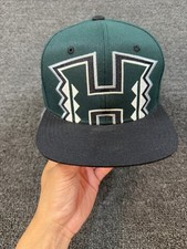 Hawaii Rainbow Warriors Hat Cap Snap Back Green College Football Logo Youth