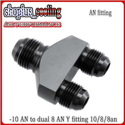 10/8/8an -10 AN to dual 8 AN Y fitting ''Y'' Block Adapter Coupler male AN fitting