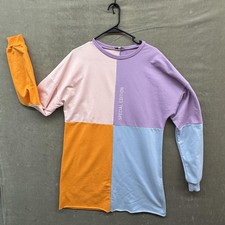 Fashion Nova Shirt Womens Large Colorblock Pastel Long Sleeve Special Edition
