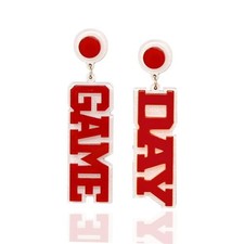 Acrylic Game Day Earrings Football Lover Softball Soccer Sports Team Fan Dangle